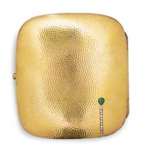 A German 14-Karat Gold, Diamond and Emerald Inset Cigarette Case