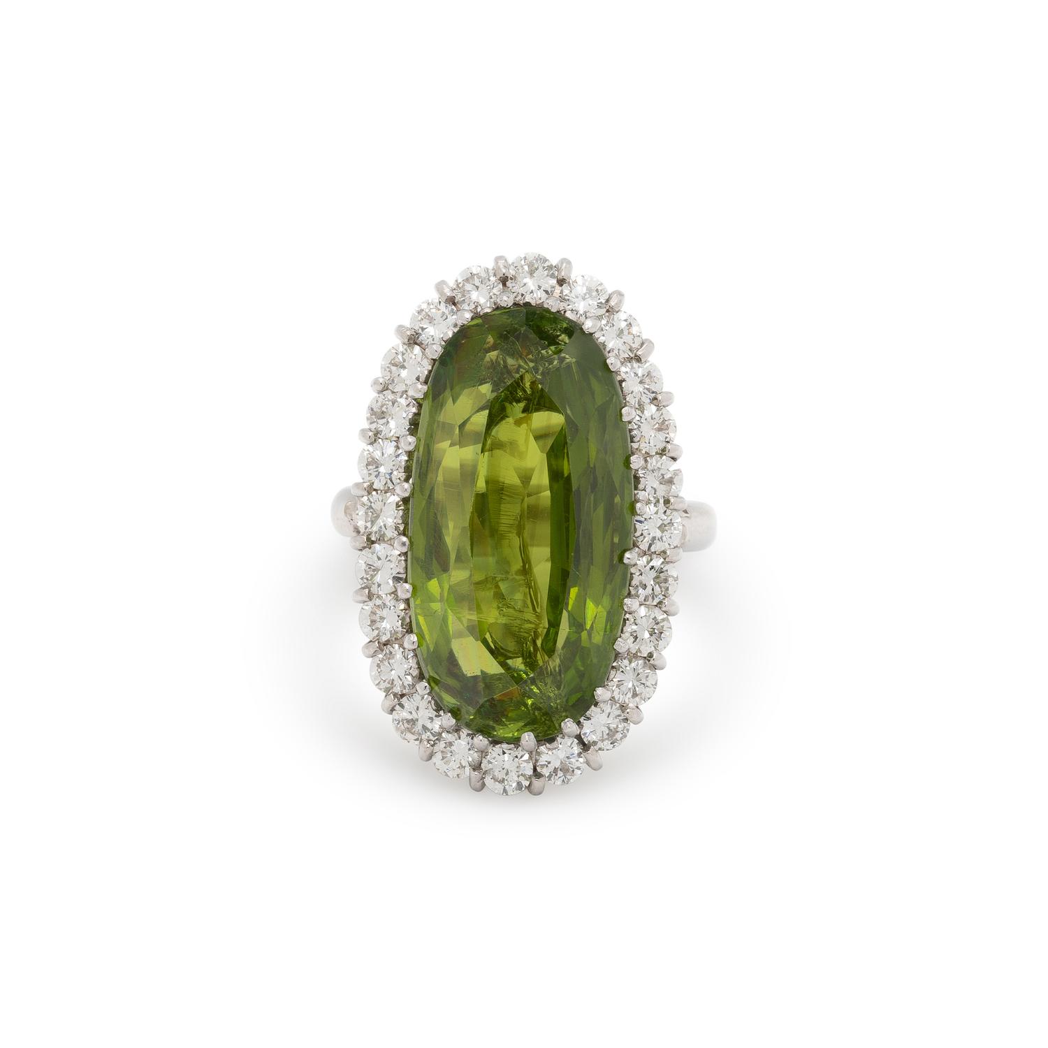 PERIDOT AND DIAMOND RING