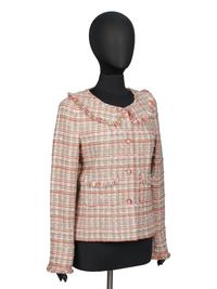 CHANEL, FRAYED TWEED CARDIGAN JACKET
