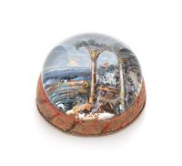 A 19th Century Glass and Silk Paperweight Diameter 2 3/4 inches