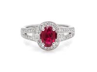 A 14 Karat White Gold, Ruby and Diamond Ring, 3.70 dwts.