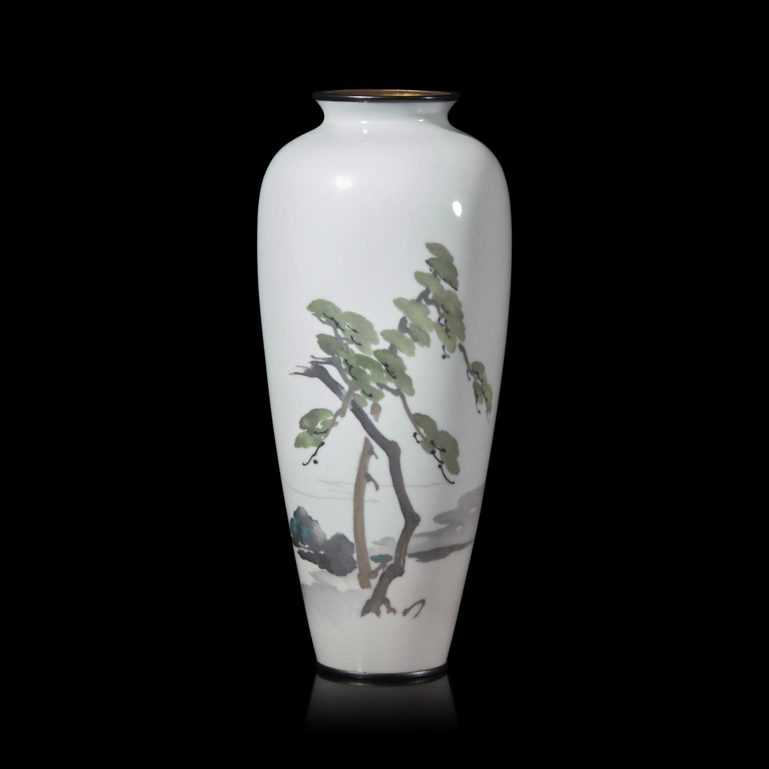 A Japanese Cloisonné Enamel "Landscape" Vase, Ando, Taisho/Showa Period