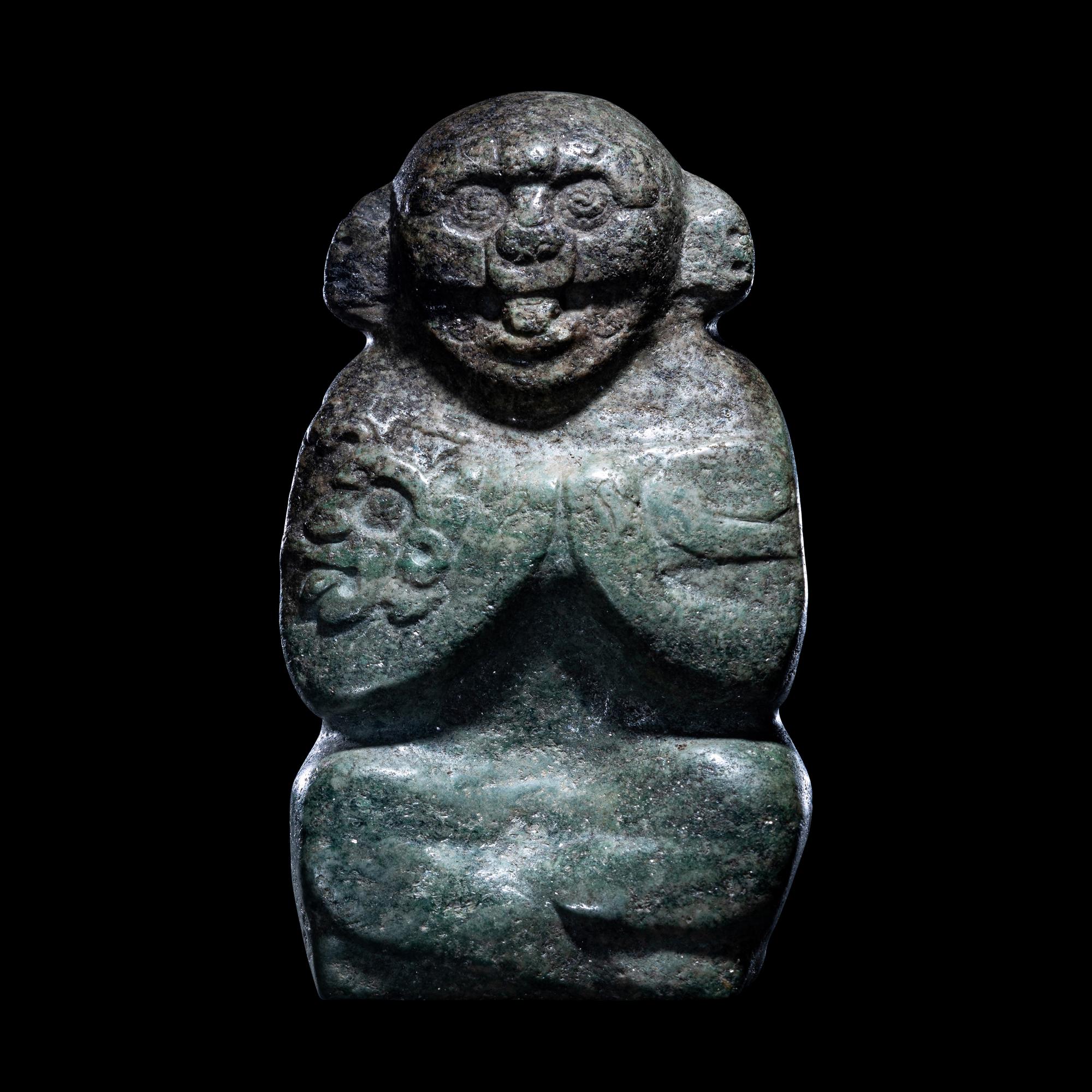 An Early Maya Stone Seated Deity