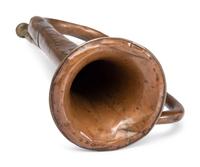 Richmond F. Parker, Principal Musician, Company C, 19th Michigan Infantry, US Army regulation bugle engraved with battle honors.