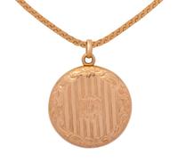 ART NOUVEAU, YELLOW GOLD AND DIAMOND LOCKET NECKLACE