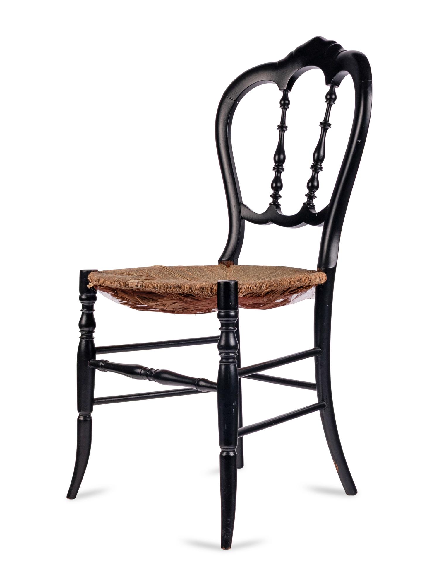 [LINCOLN ASSASSINATION]. An ebonized wooden chair purportedly used at Ford's Theatre during the performance of Our American Cousin , 14 April 1865.