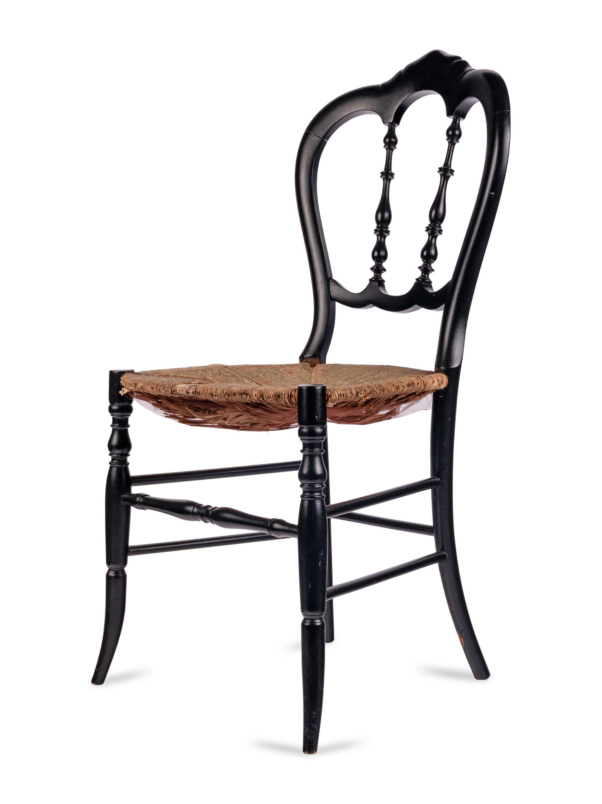 [LINCOLN ASSASSINATION]. An ebonized wooden chair purportedly used at Ford's Theatre during the performance of Our American Cousin , 14 April 1865.