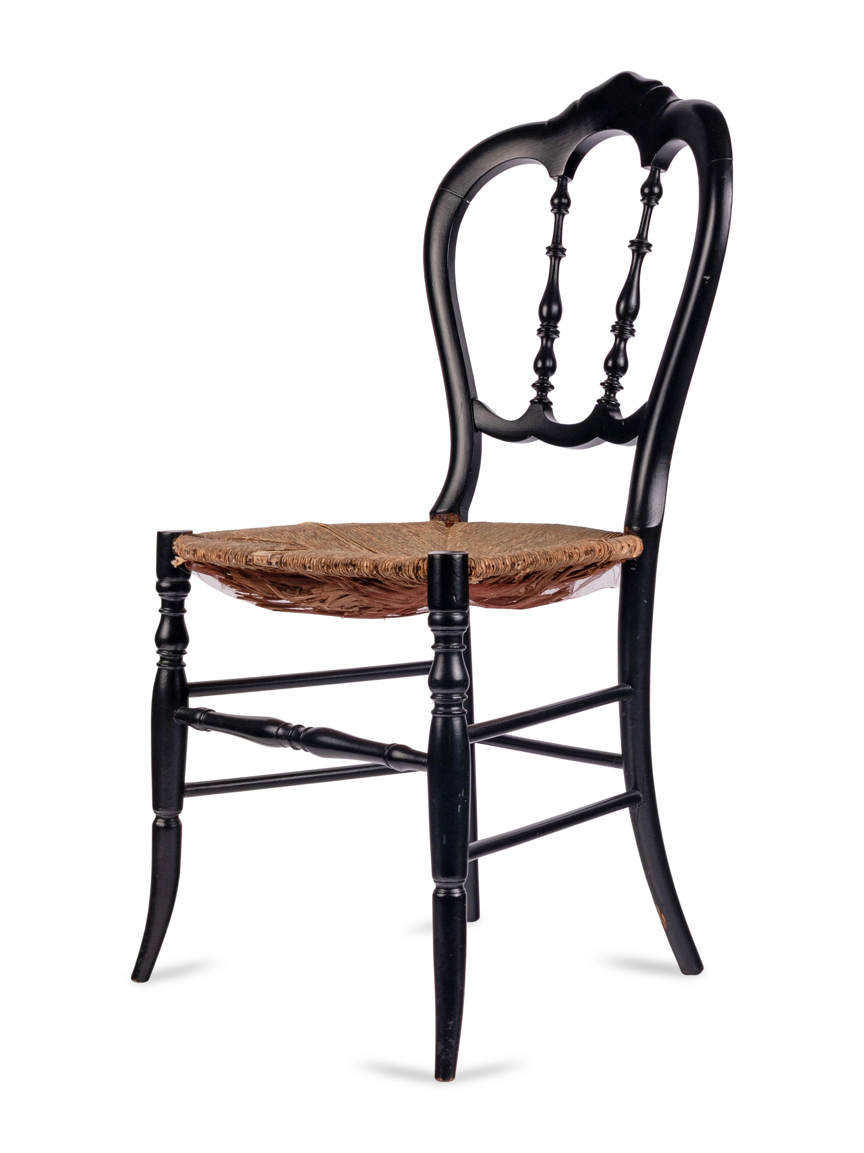 [LINCOLN ASSASSINATION]. An ebonized wooden chair purportedly used at Ford's Theatre during the performance of Our American Cousin , 14 April 1865.