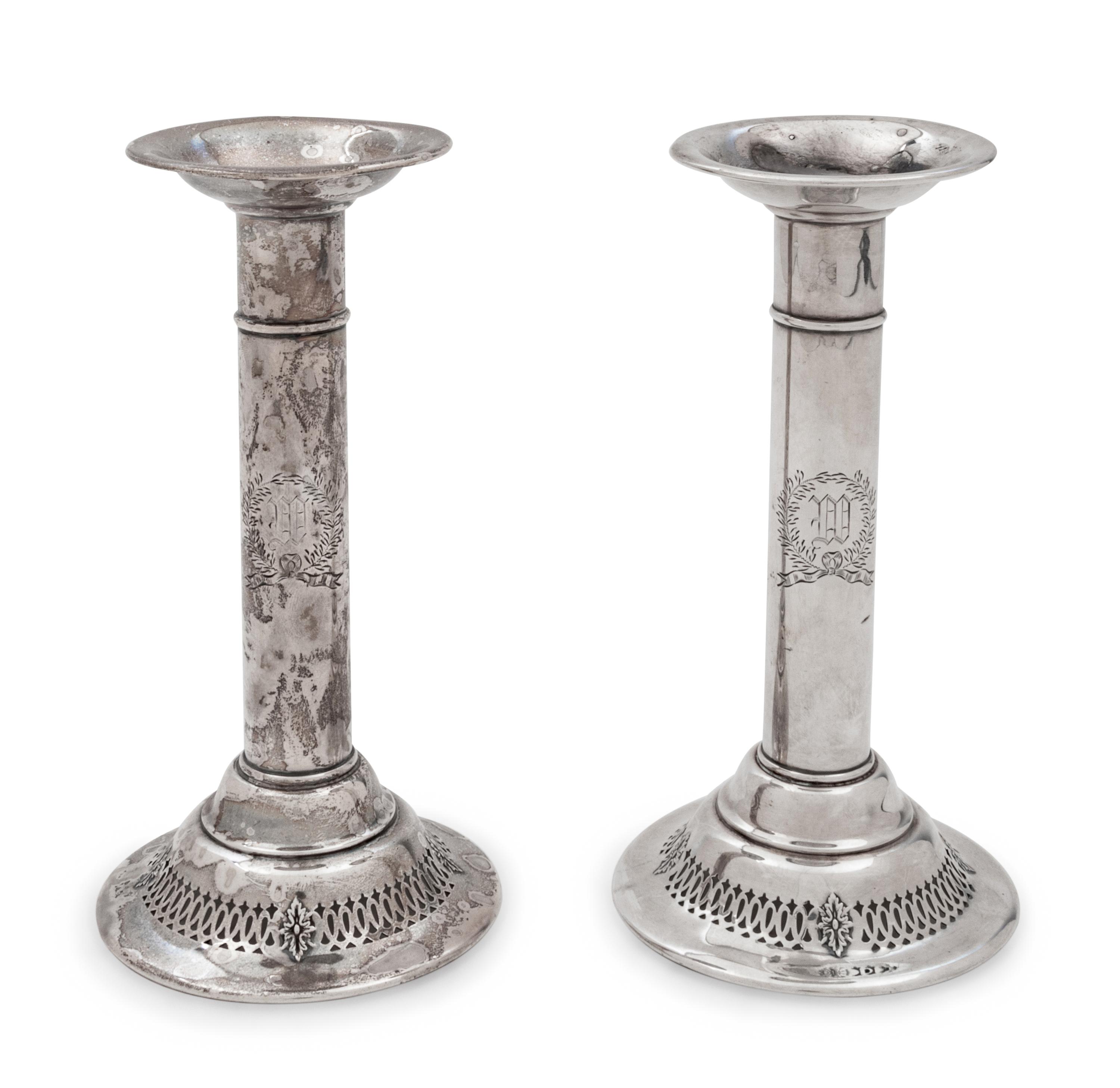A Pair of American Silver Candlesticks
