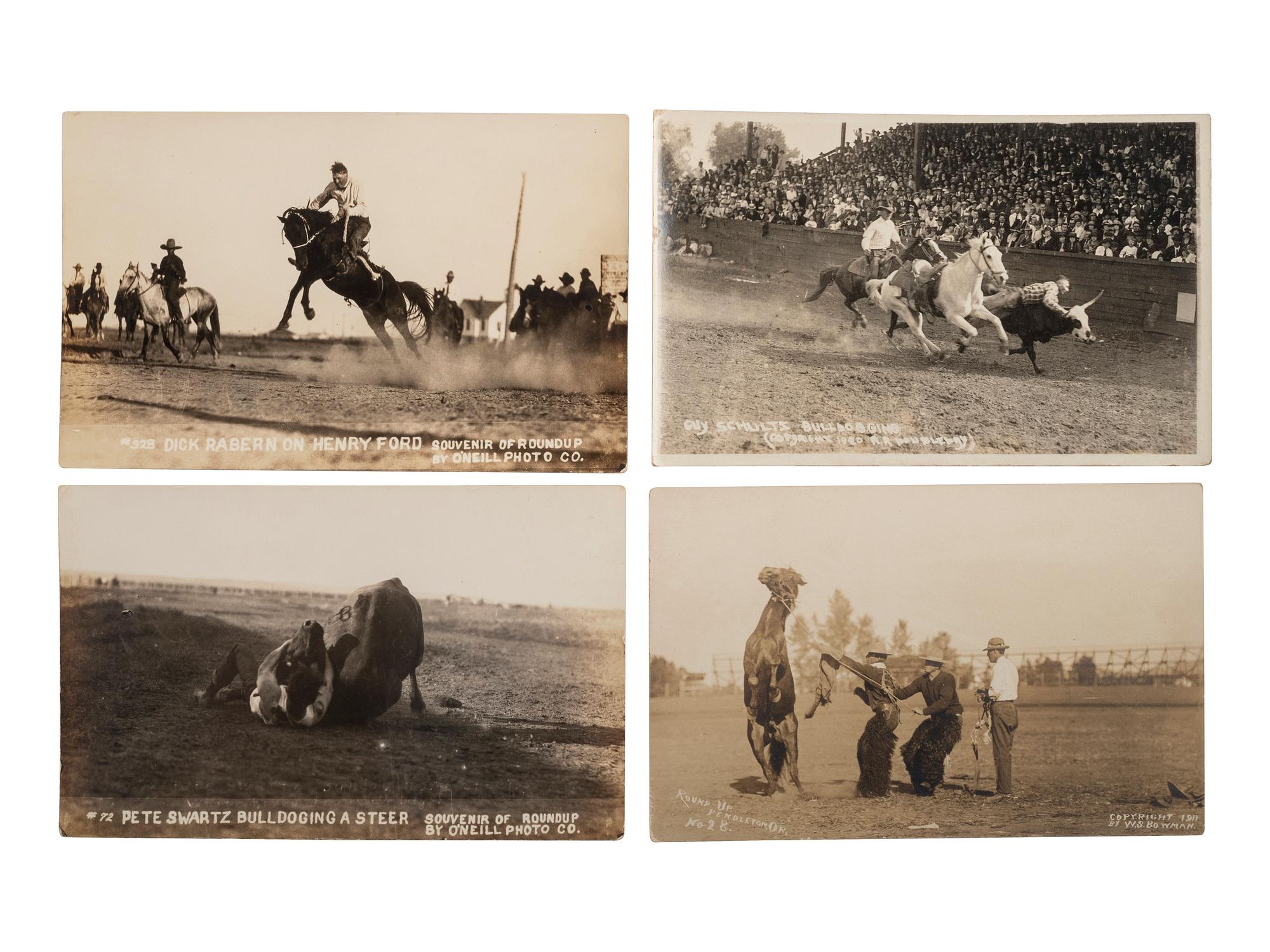 [WESTERN AMERICANA]. A group of 80 RPPCs and photographs of rodeos and cowboys.