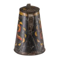 A Toleware Polychrome Decorated Coffee Pot