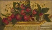 American School 19th Century, A Still Life of Strawberries in a Basket