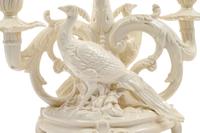 A Pair of German White Glazed Porcelain Candelabra