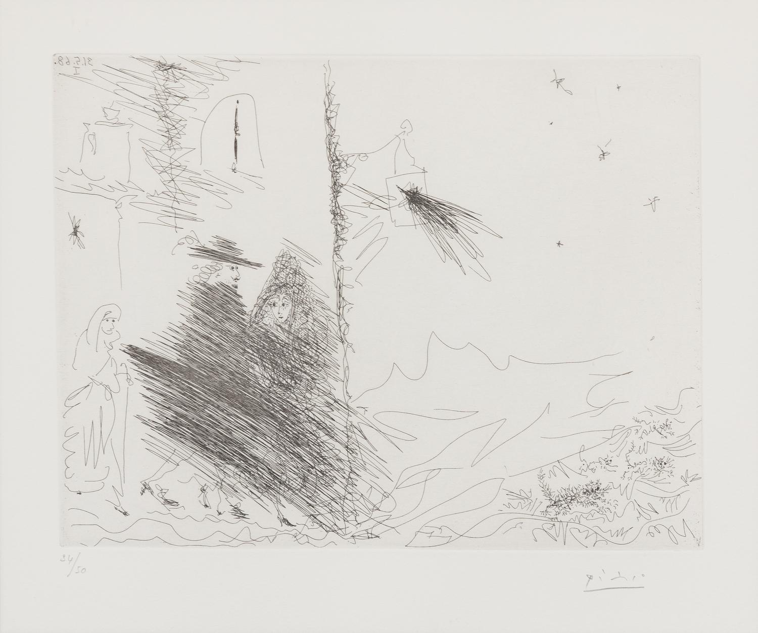 Pablo Picasso, (Spanish, 1881-1973), Calixte et Mélibée (from La Serie 347), 1968
