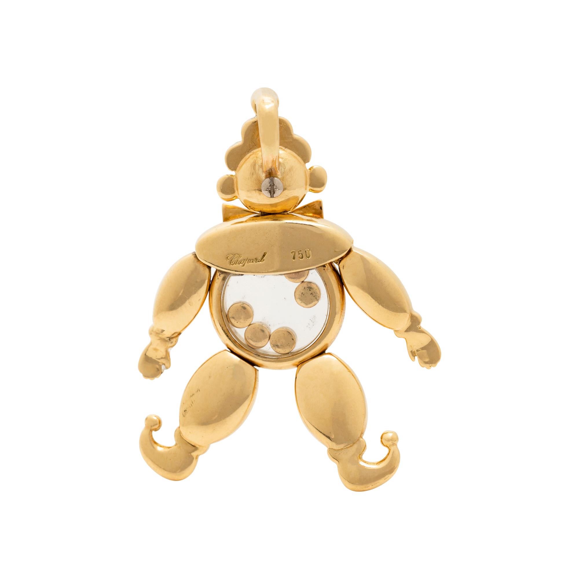 CHOPARD, YELLOW GOLD 'HAPPY DIAMONDS' CLOWN PENDANT