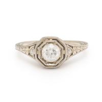 Diamond and White Gold Ring