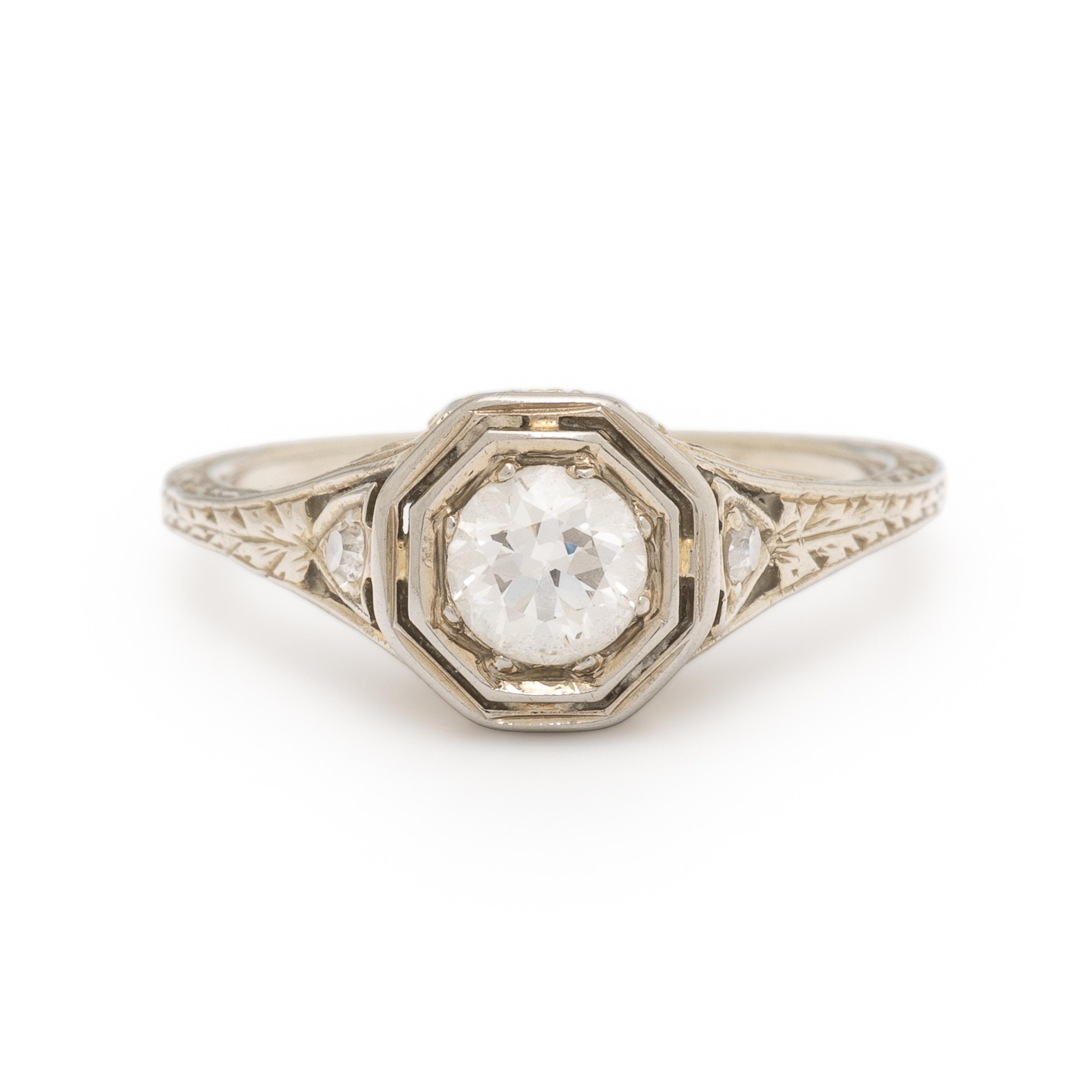 Diamond and White Gold Ring
