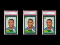 A Collection of Three PSA 8 (NM-MT) 1989 Score Barry Sanders Rookie Football Cards No. 257