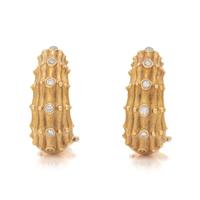 ALEX SEPKUS, YELLOW GOLD AND DIAMOND EARCLIPS