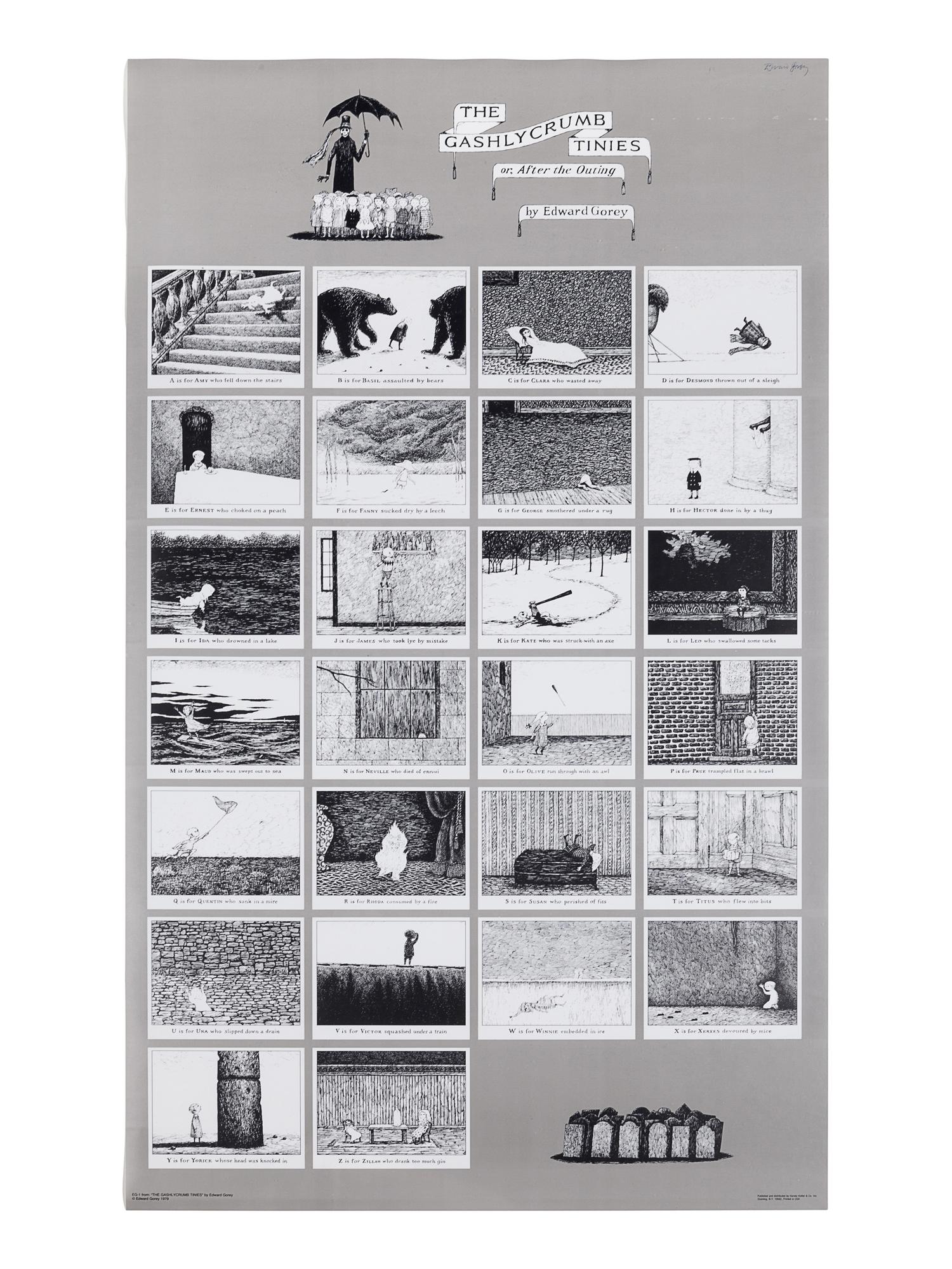 [GOREY -- POSTERS]. A group of 4 posters SIGNED BY GOREY, comprising: