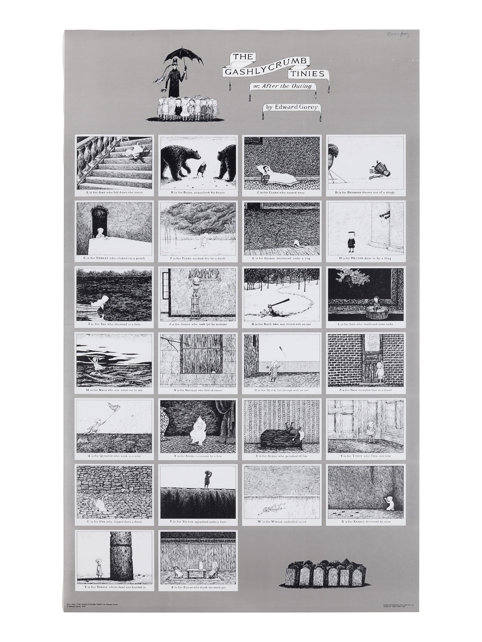 [GOREY -- POSTERS]. A group of 4 posters SIGNED BY GOREY, comprising: