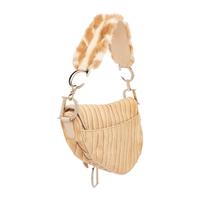 Christian Dior, Fur-Trim Eel Skin Saddle Bag