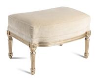 A Pair of Nancy Corzine Silvered Acorn Lounge Chairs and Ottomans