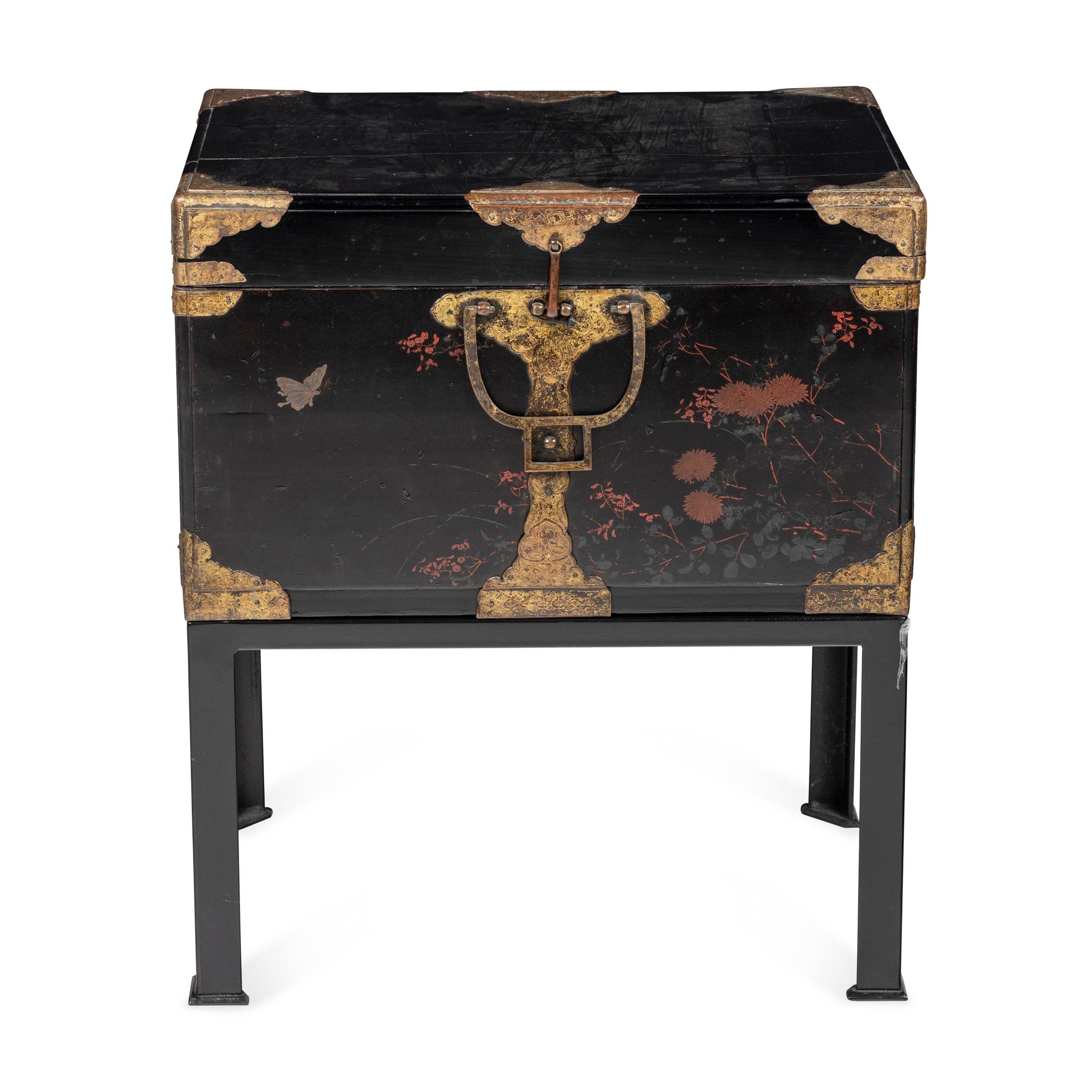 A Chinese Lacquer Chest on Stand