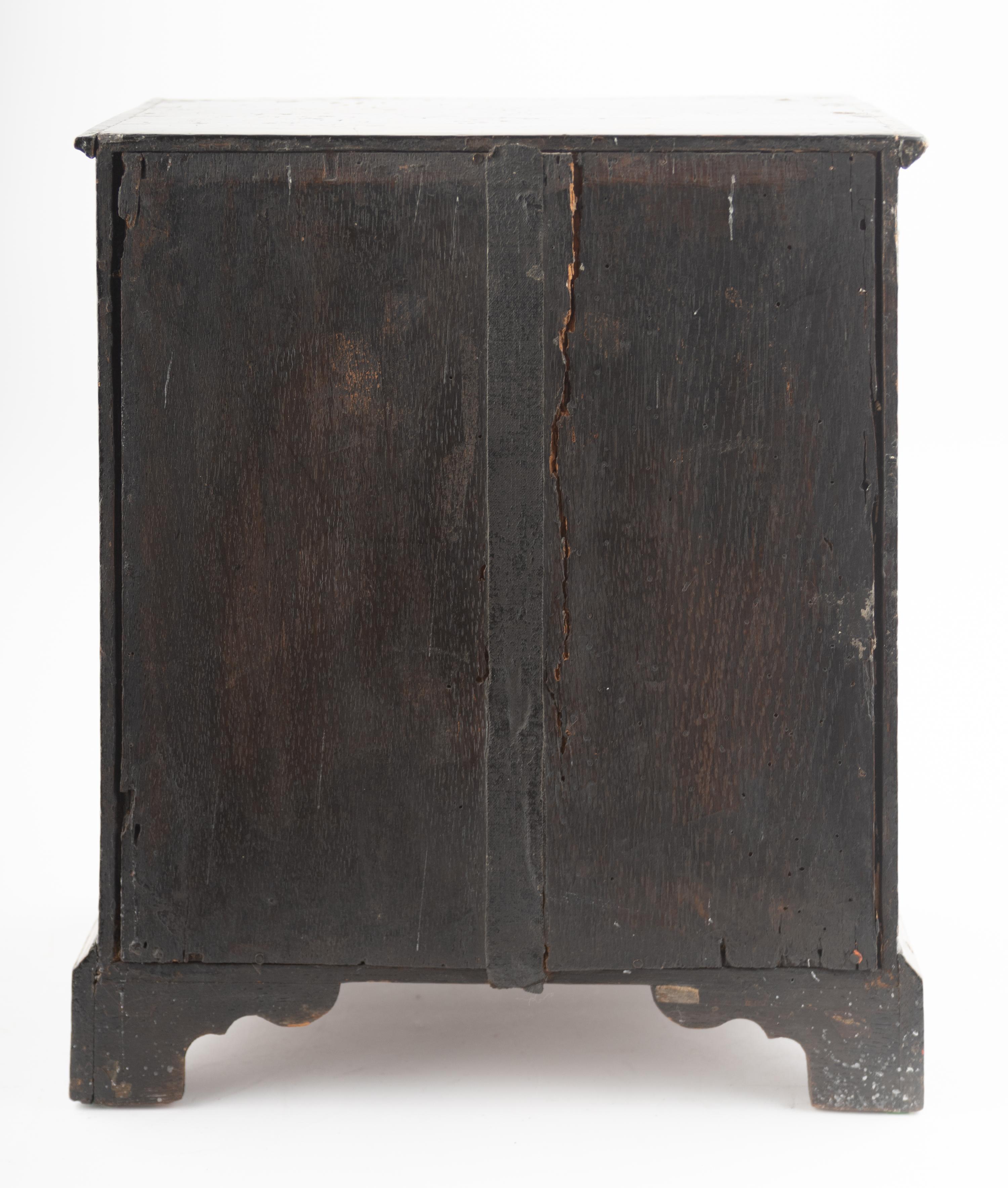 A George III Japanned Jewelry Cabinet