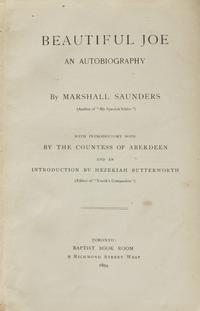 Saunders, Marshall. Beautiful Joe An Autobiography
