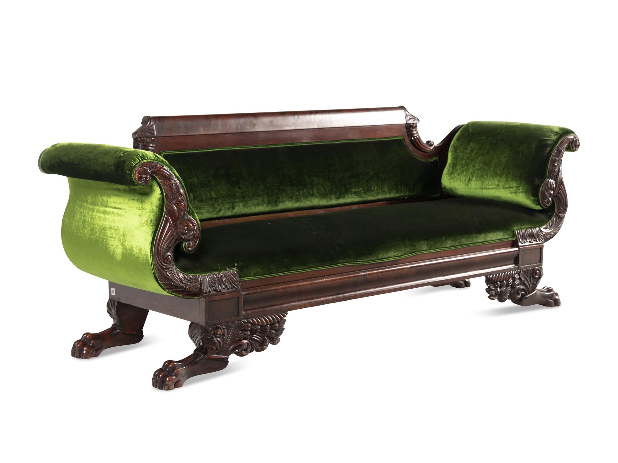 A Classical Carved Mahogany Sofa