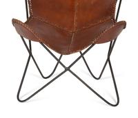 A Pair of Steel and Leather Butterfly Chairs