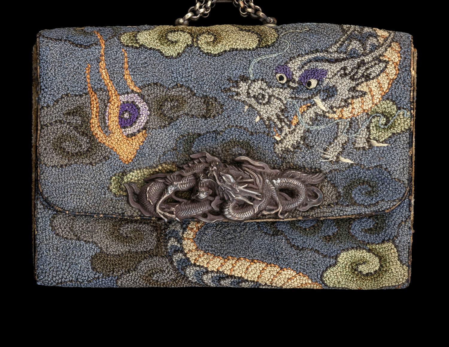 Six Japanese Leather and Clocth Tobacco Purses