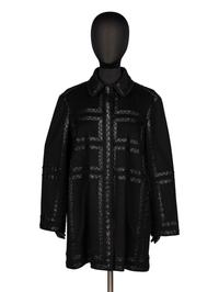 J. Mendel, Cashmere Coat with Leather & Sable Trim
