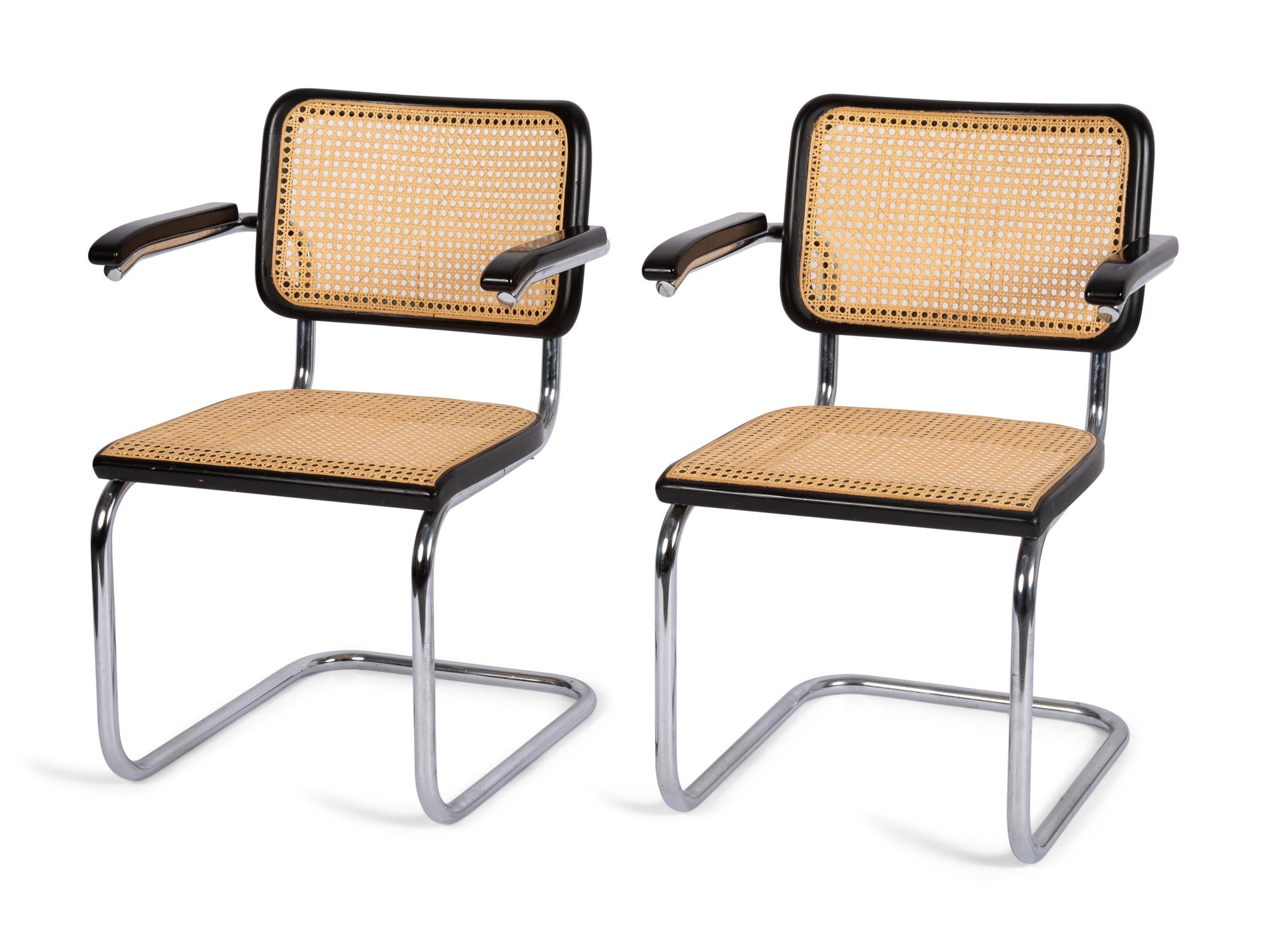 A Pair of Marcel Breuer Cesca Armchairs