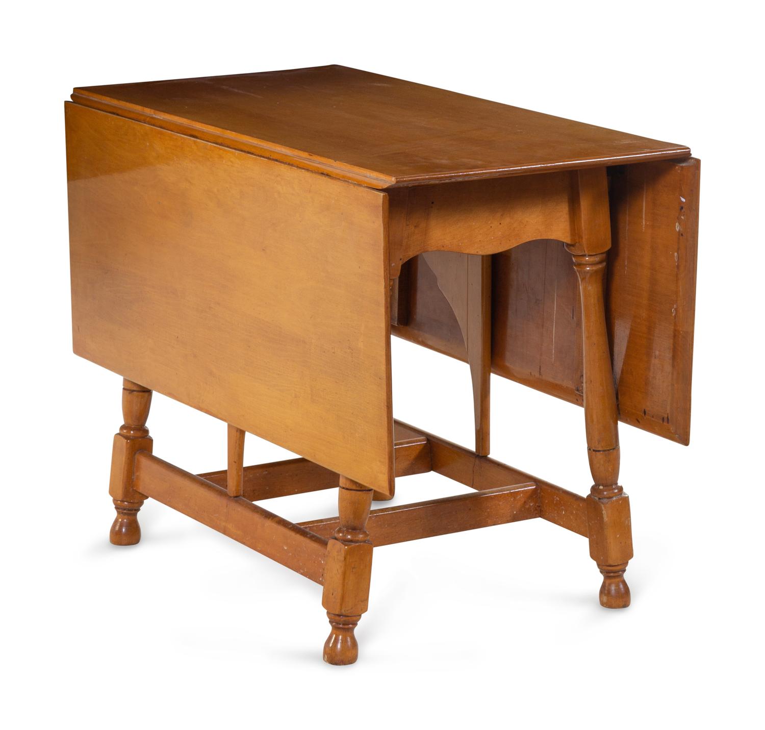 An American Maple Drop-Leaf Breakfast Table and Five Chairs