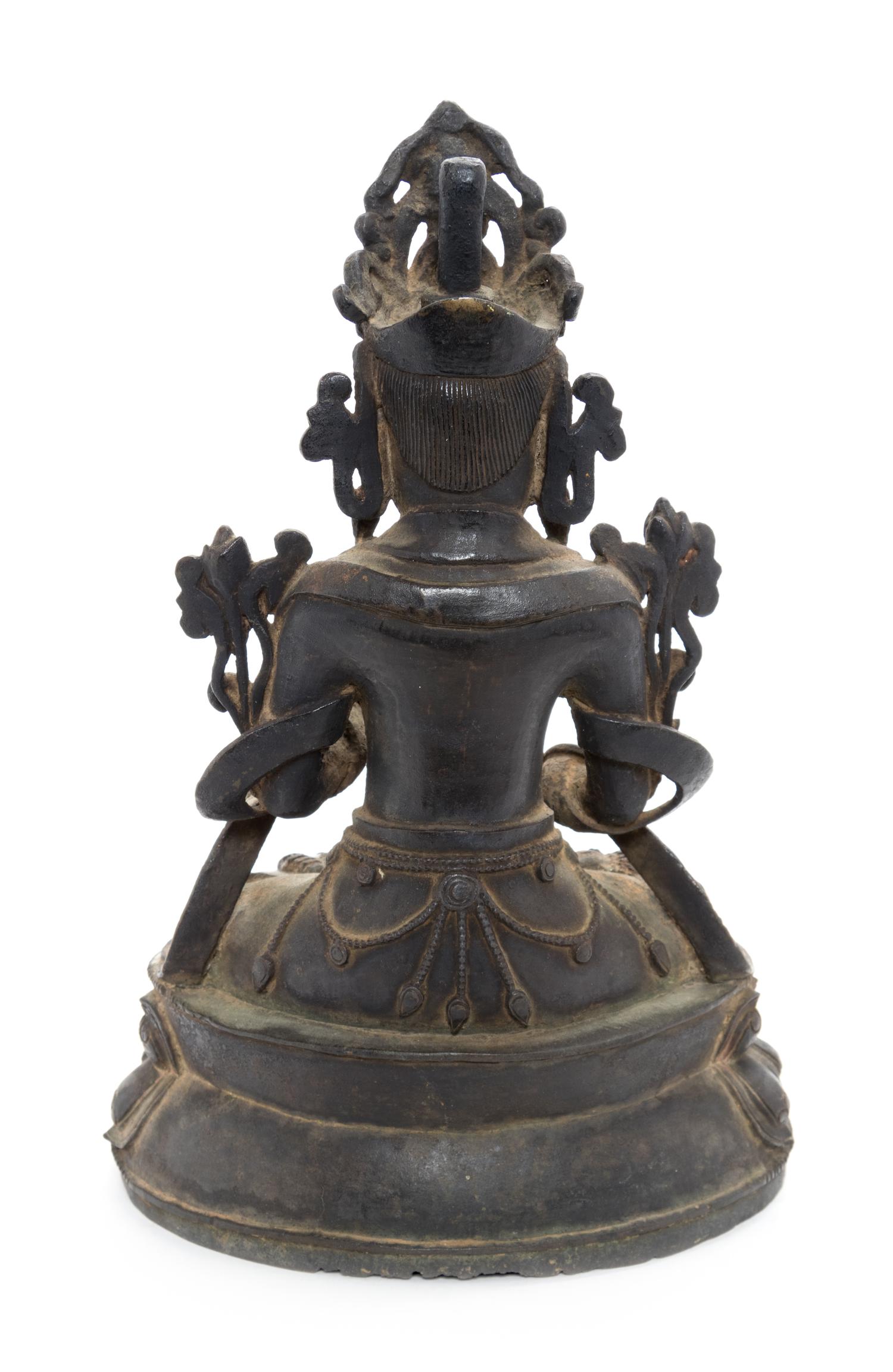 A Bronze Figure of Amitayus Height 10 inches. — LIKELY MING DYNASTY (1368-1644)