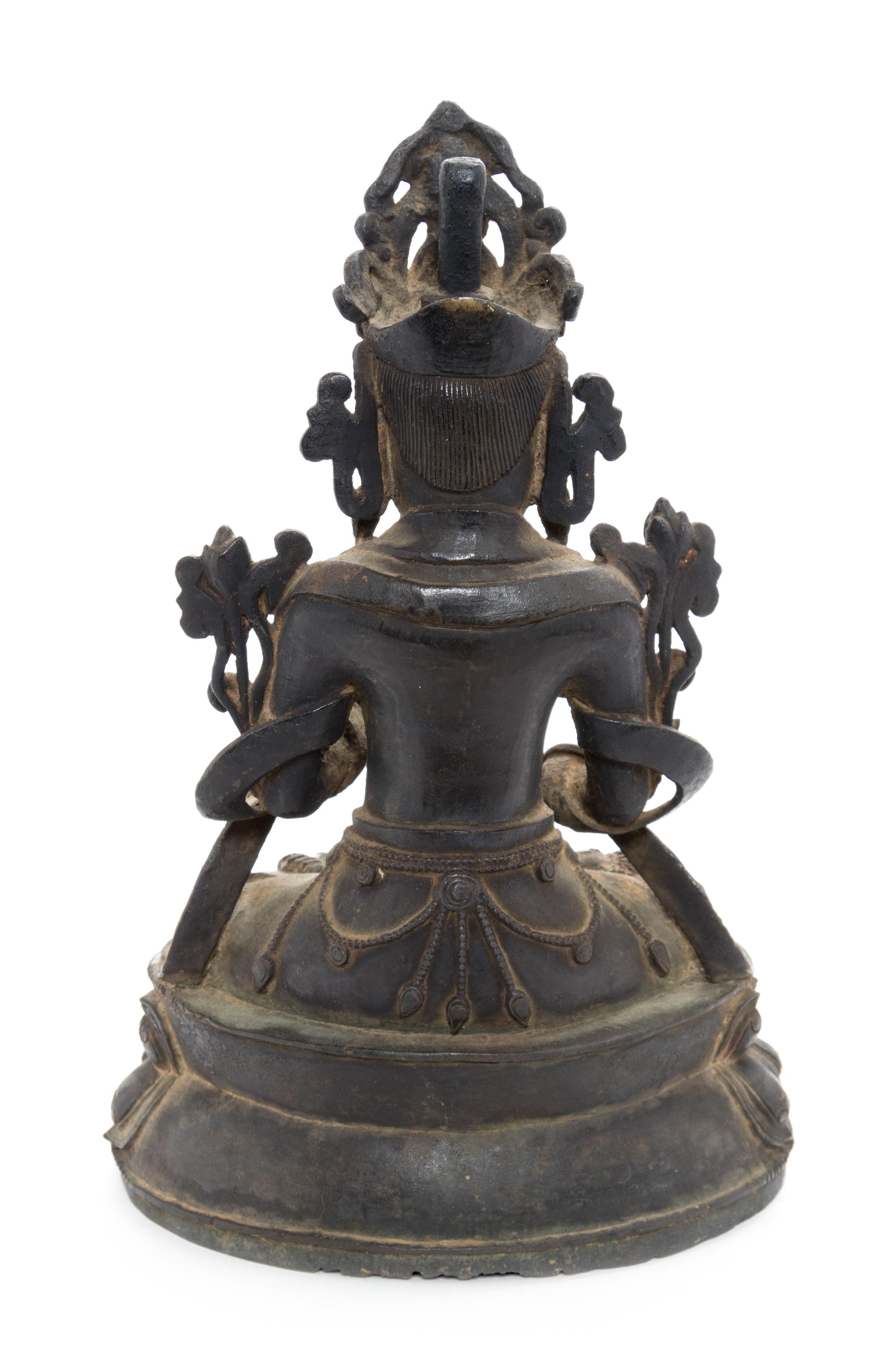 A Bronze Figure of Amitayus Height 10 inches. — LIKELY MING DYNASTY (1368-1644)
