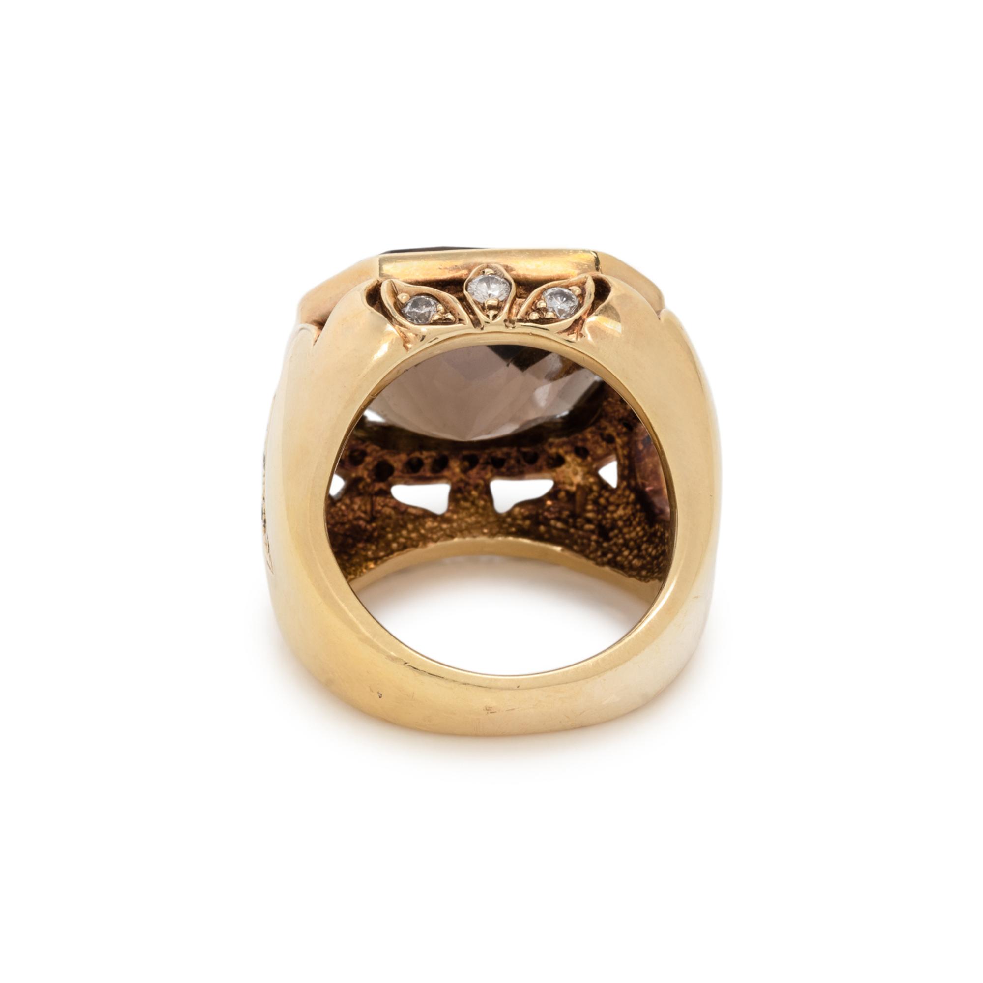 ASPERY & GULDAG, SMOKEY QUARTZ AND DIAMOND RING