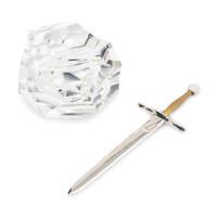 A Steuben Silver and Glass Excalibur Paperweight