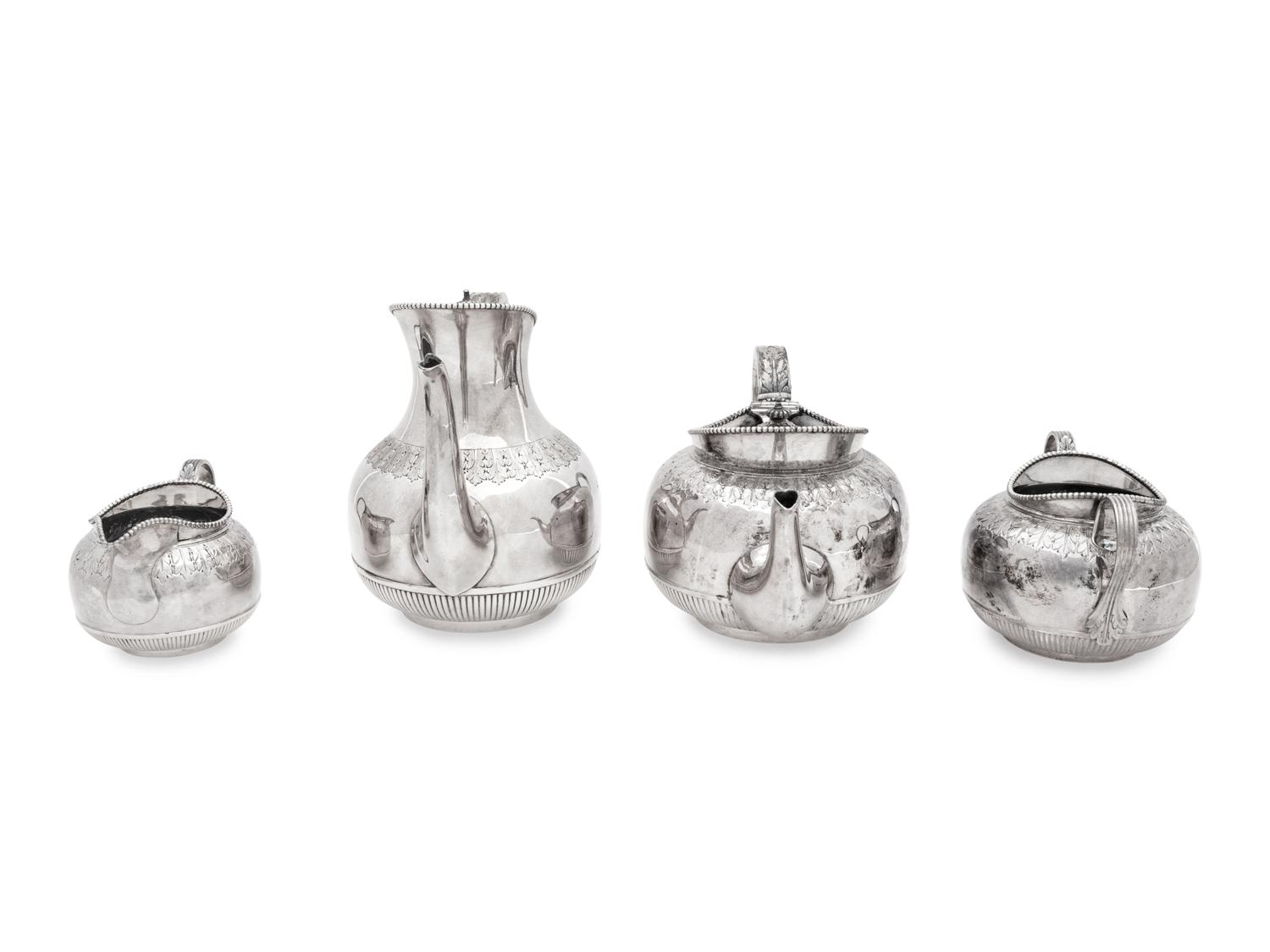 A Victorian Silver-Plate Coffee Service