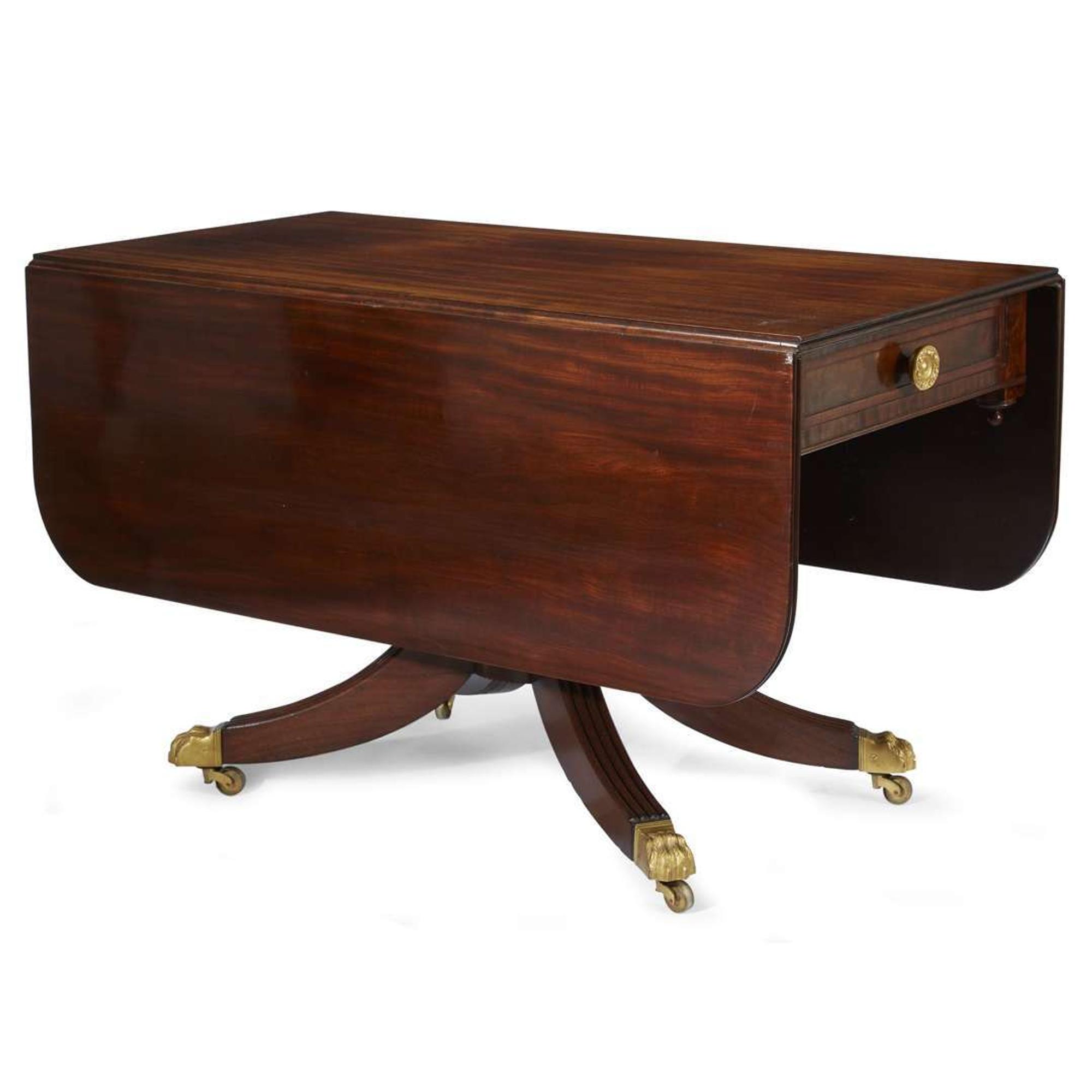 Classical mahogany drop-leaf breakfast table Baltimore, MD, circa 1820