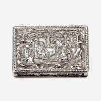 A Chinese export silver snuff box, Wongshing 中国出口银鼻烟盒 Canton, circa 1825-1840 ??? ?1825-1840?