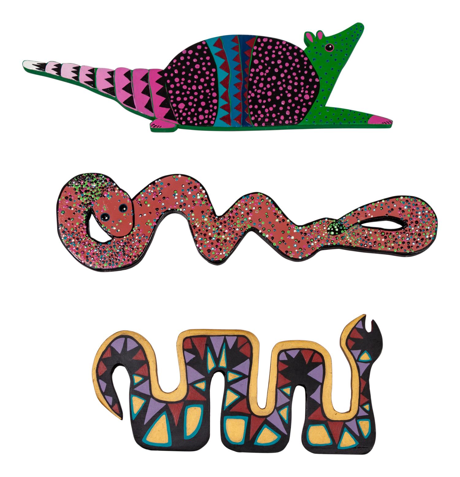 Hispanic Painted Wood Wall Hangings