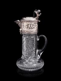 An English Silver-Plate Mounted Cut Glass Claret Jug