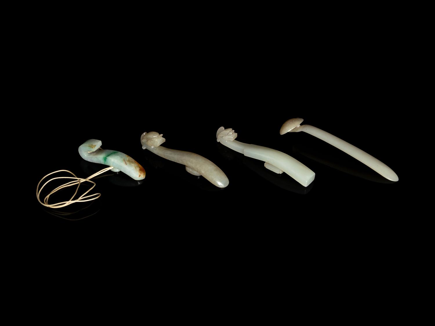 Four Chinese Jade and Jadeite Jewelry