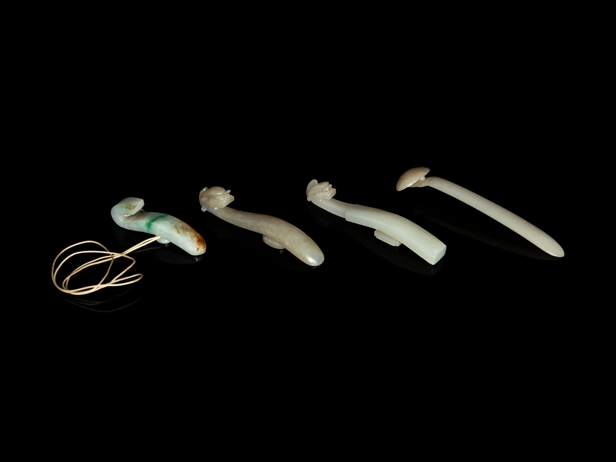 Four Chinese Jade and Jadeite Jewelry