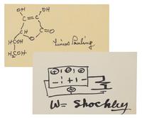 [NOBEL AWARDEES]. A group of 2 manuscripts by Nobel Prize awardees.