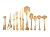 A George III Silver-Gilt Flatware Service