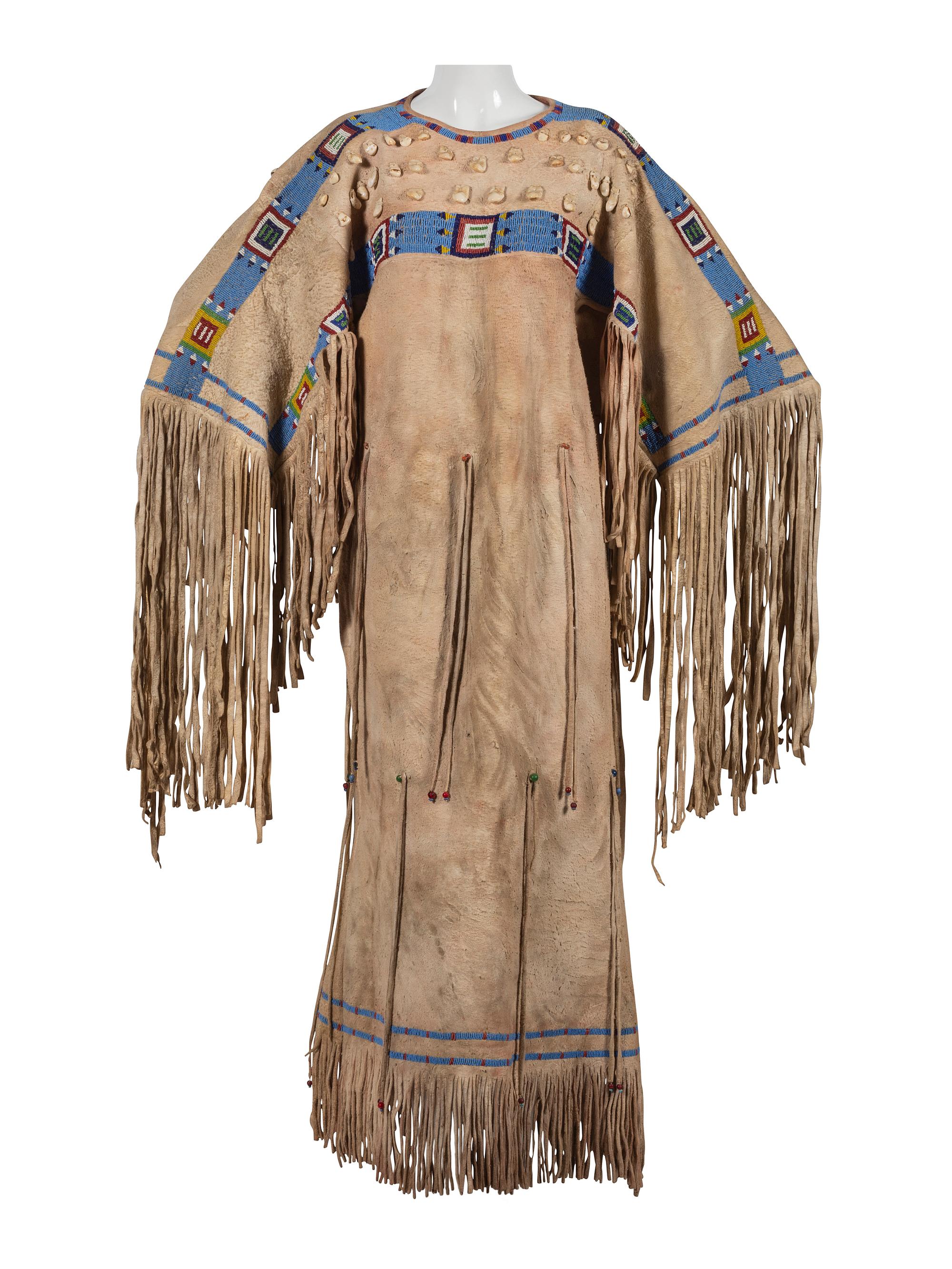 Sioux Beaded Hide Dress, with Elk Teeth